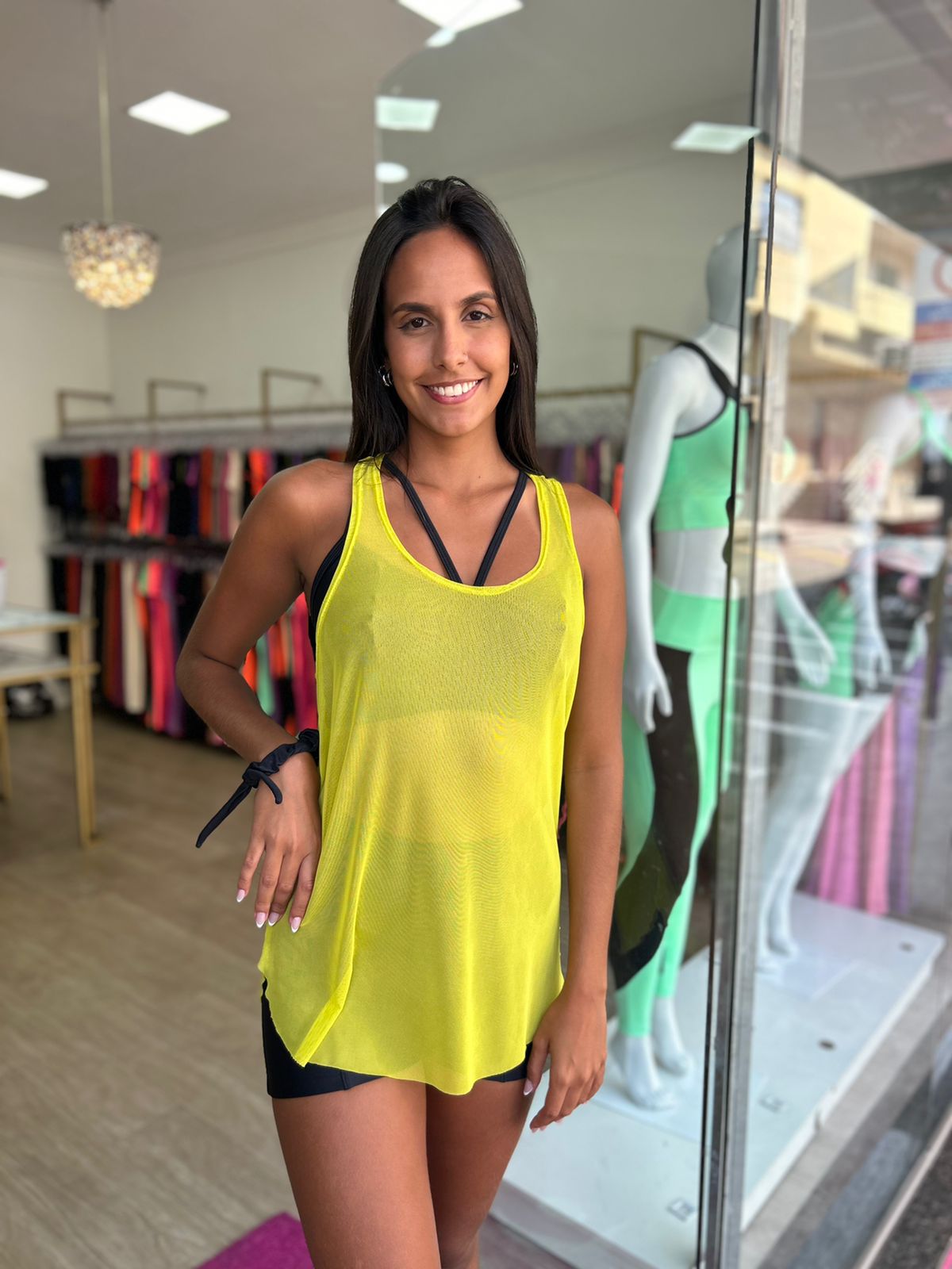 BLUSA TULE REGATA / AMARELA